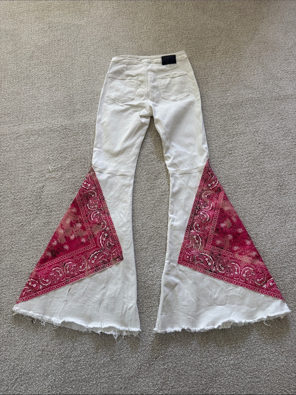 Lucky & Blessed White Flare Trouser Red Bandanna - Picture 3 of 3